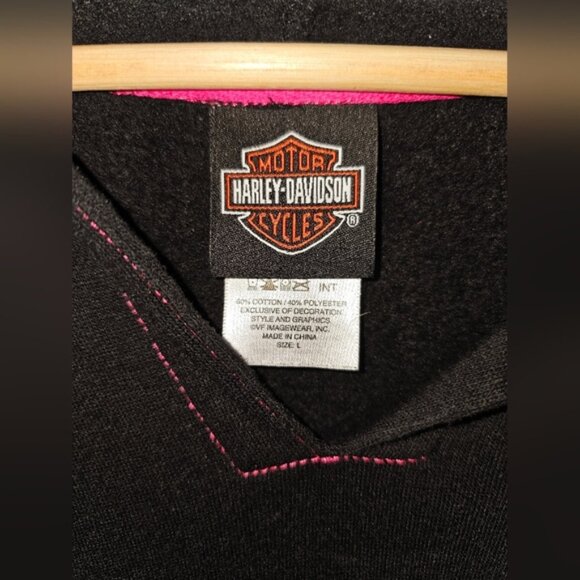 Womens Harley-Davidson Cotton Pullover Hoodie Size L - Picture 3 of 6